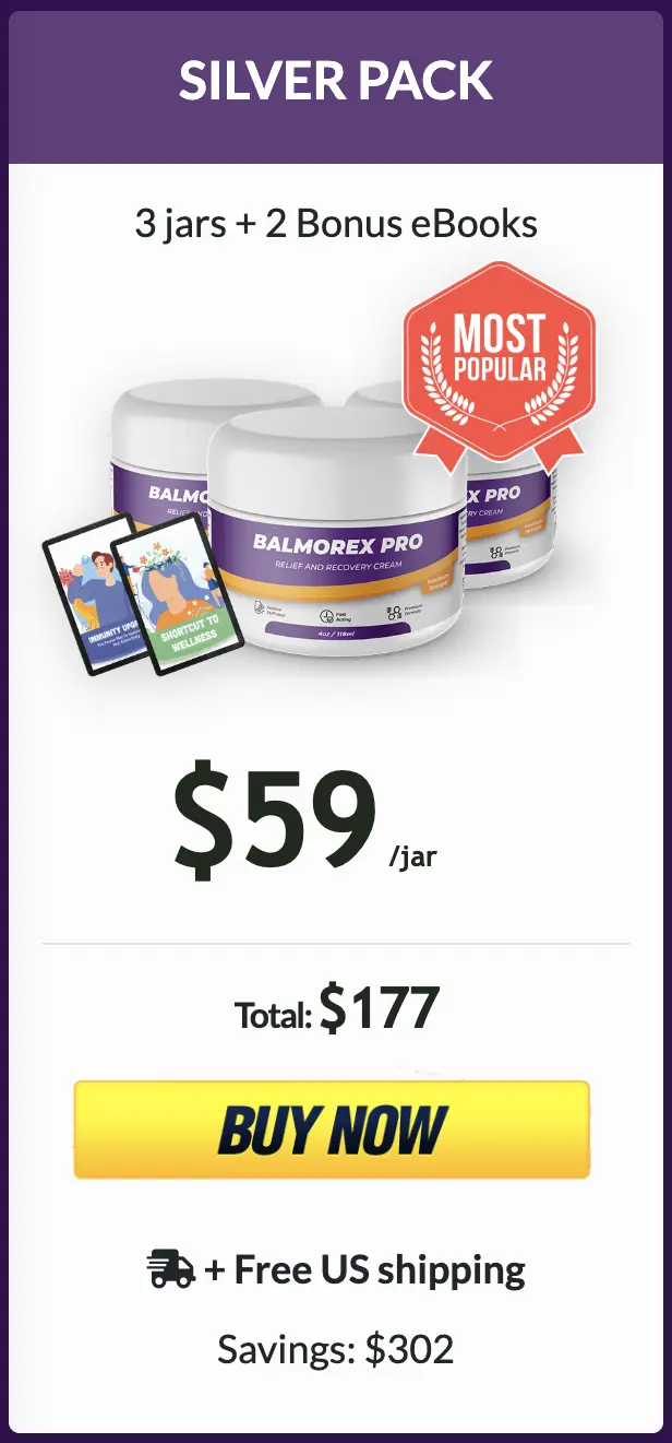 Balmorex Pro Silver Pack – 3 Jars plus 2 bonus eBooks, $59 per jar, Most Popular, Free US Shipping